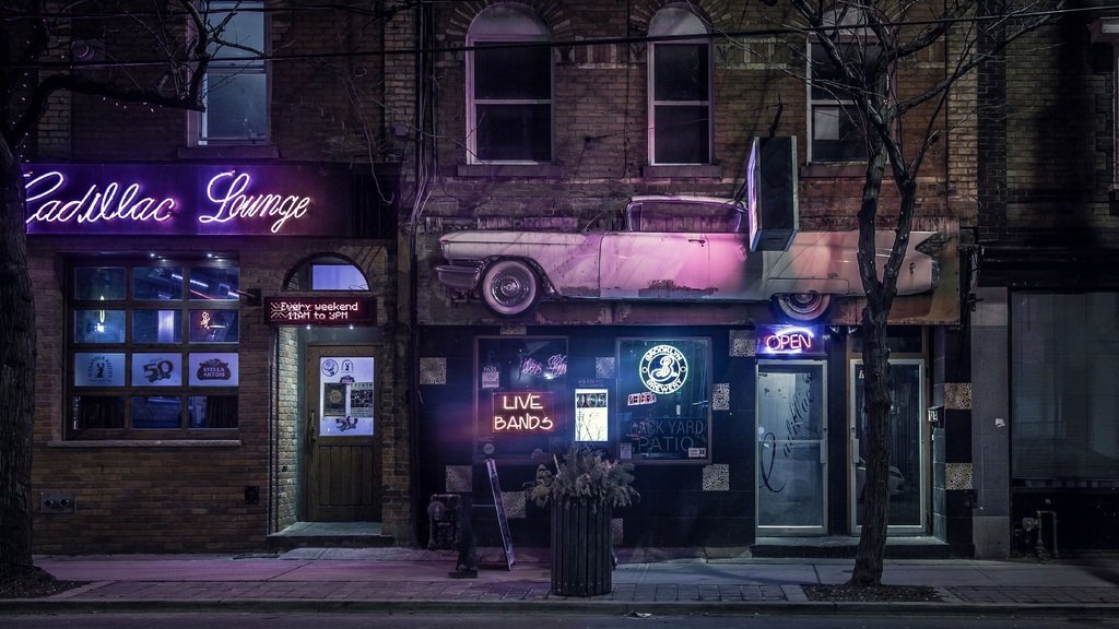 open architecture road street night sidewalk 552855