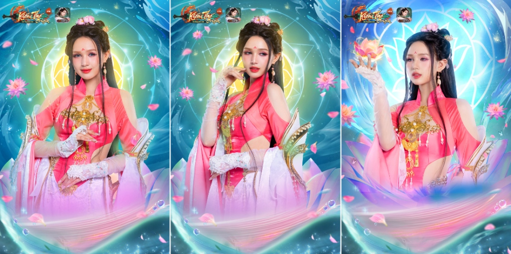 Xoài Non thả dáng cosplay phái Nga Mi game Kiếm Thế Origin