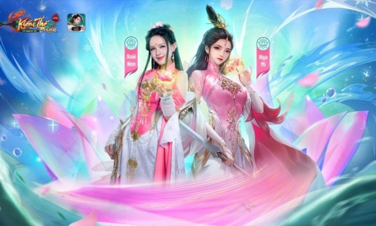 Xoài Non thả dáng cosplay phái Nga Mi game Kiếm Thế Origin