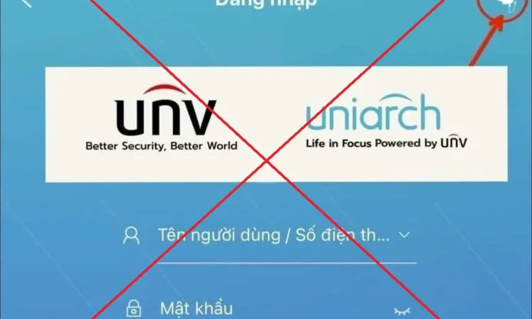 Ứng dụng xem camera của UNV hiển thị 'đường lưỡi bò'