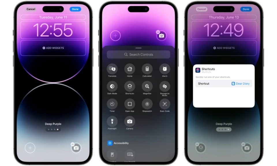 mo ung dung tu man hinh khoa ios 18