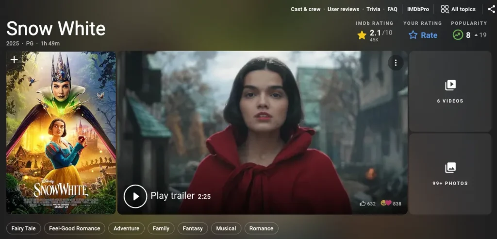 snow white live action that bai tham hai