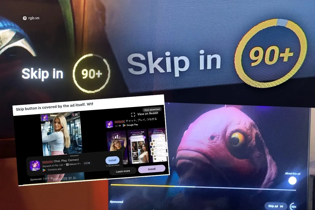 Quảng cáo 90 giây 'ma ám' trên YouTube: Không thể bỏ qua, người xem hoang mang