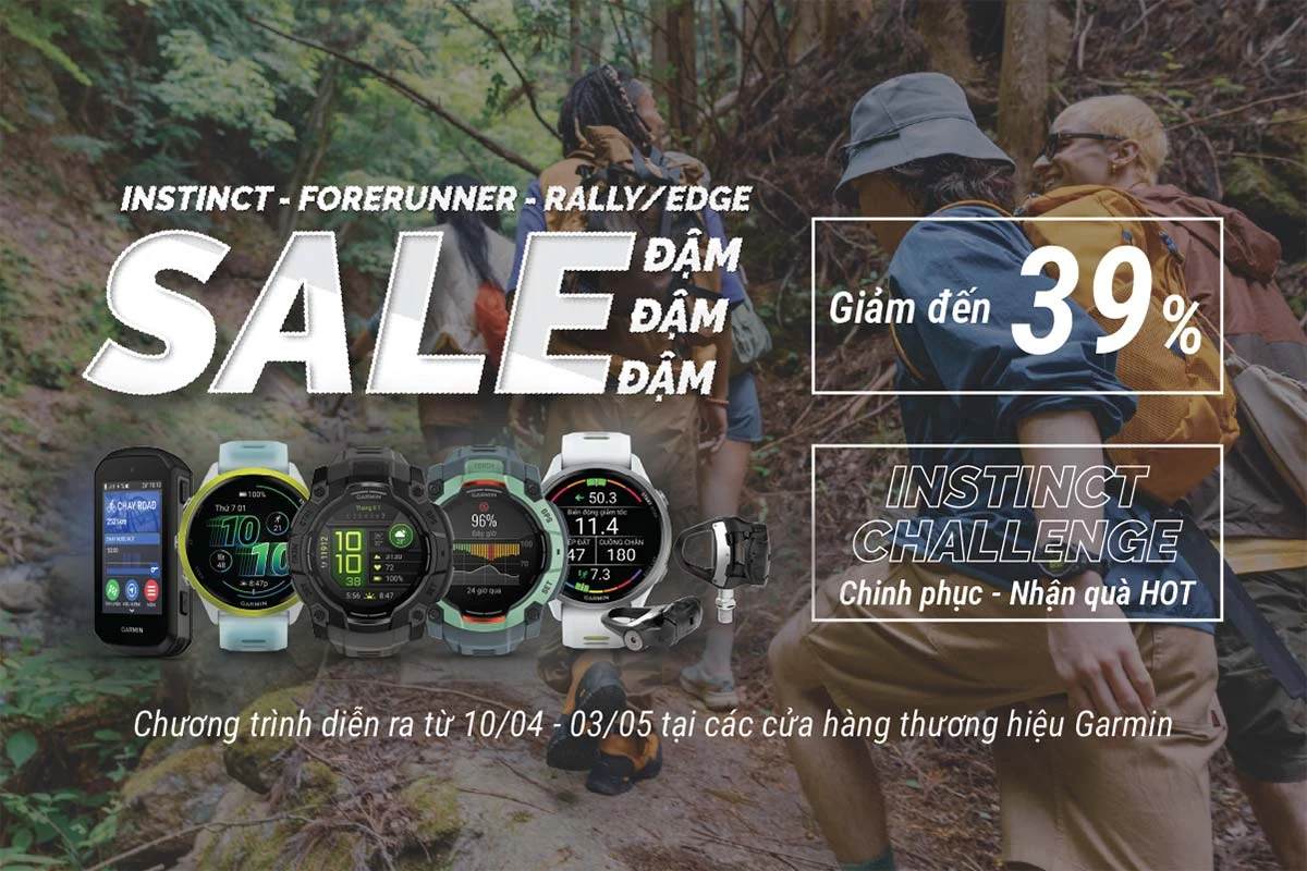 Garmin giảm giá dịp lễ 30/4 với nhiều dòng đồng hồ thể thao và sức khỏe